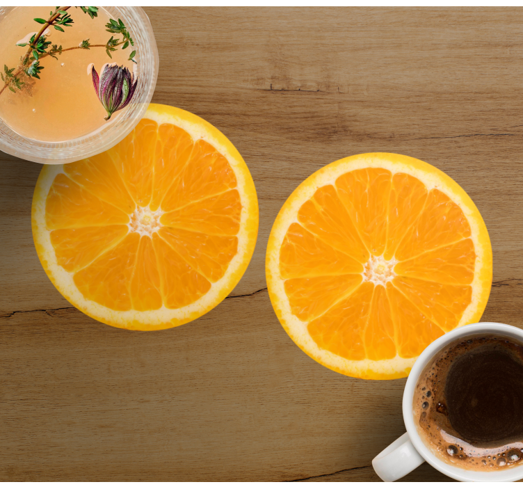 Bases para copos modernas arranjo de fatias de cítricos - TenStickers