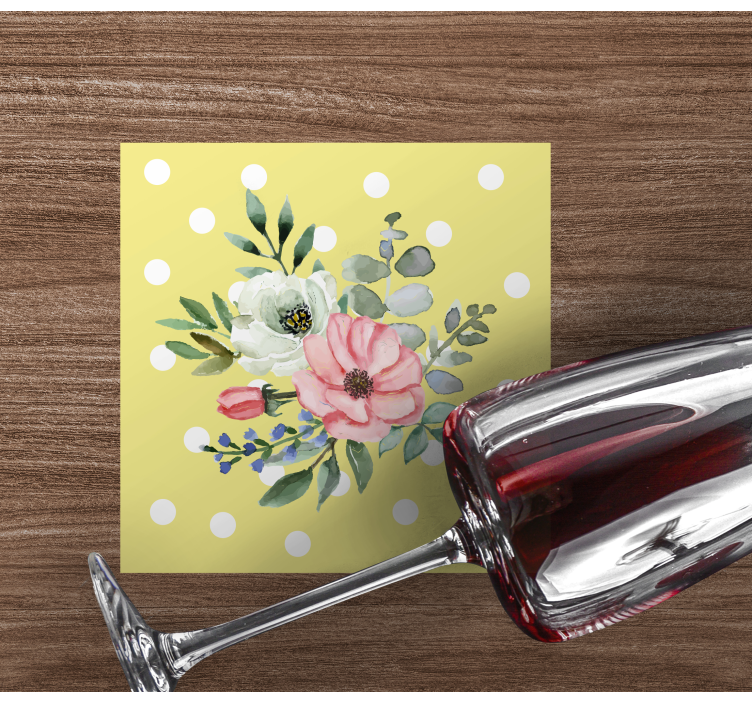 Bases para copos modernas arranjo floral com poás - TenStickers