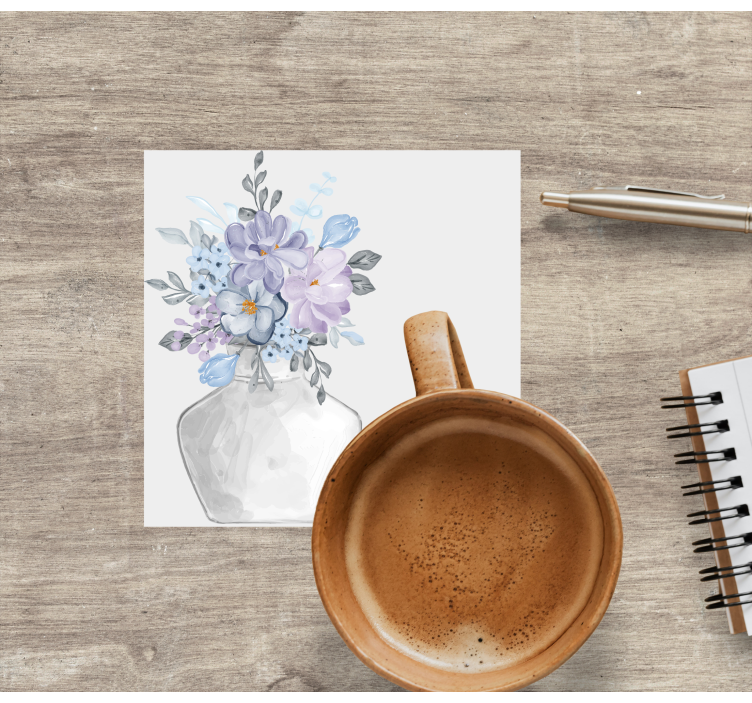 Bases para copos modernas arranjo floral em vaso - TenStickers