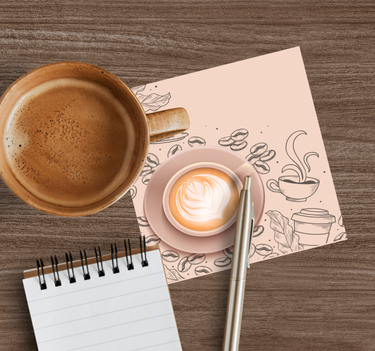 Bases para copos modernas arte elegante para xícaras de café - TenStickers