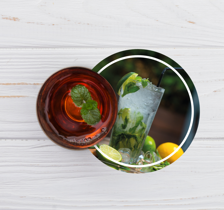 Bases para copos modernas bebida refrescante de menta - TenStickers