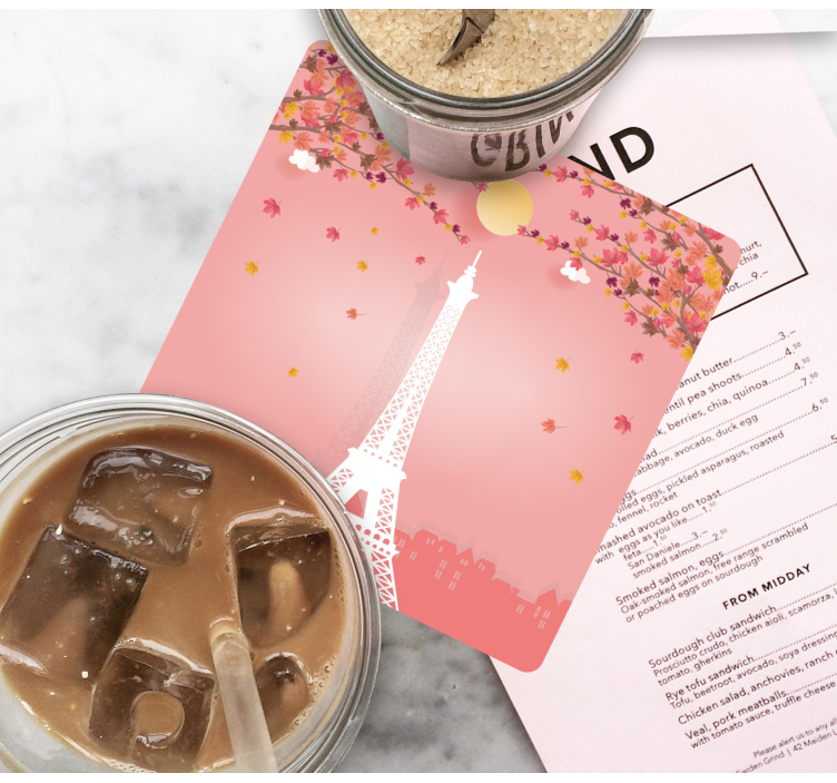 Bases para copos modernas cena de outono torre eiffel - TenStickers