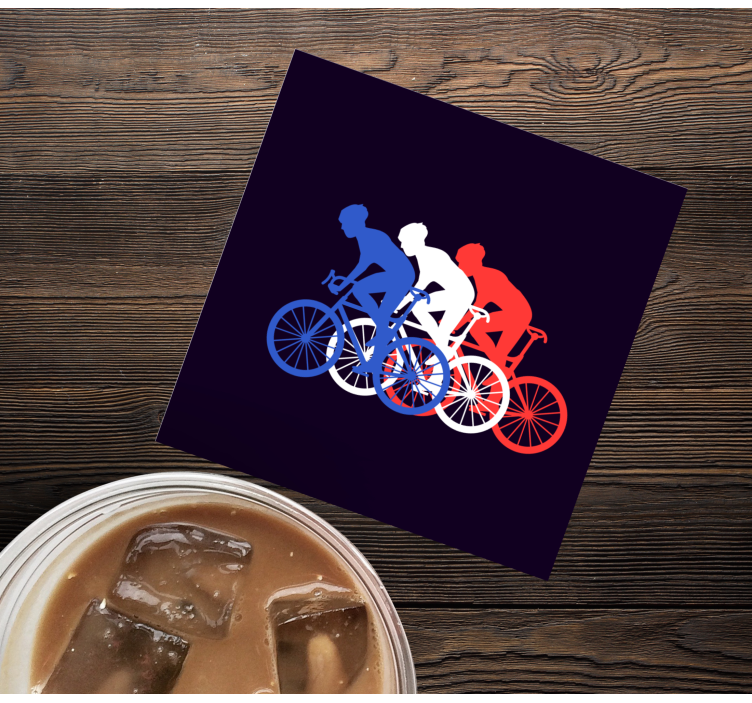 Bases para copos modernas ciclistas em movimento - TenStickers