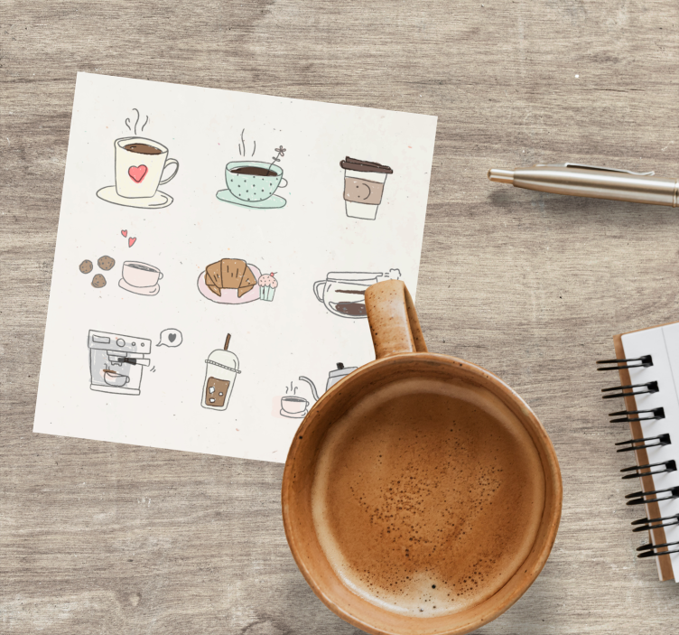 Bases para copos modernas colagem de ilustrações de bebidas - TenStickers