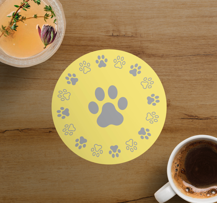 Bases para copos modernas com estampa de patas - TenStickers