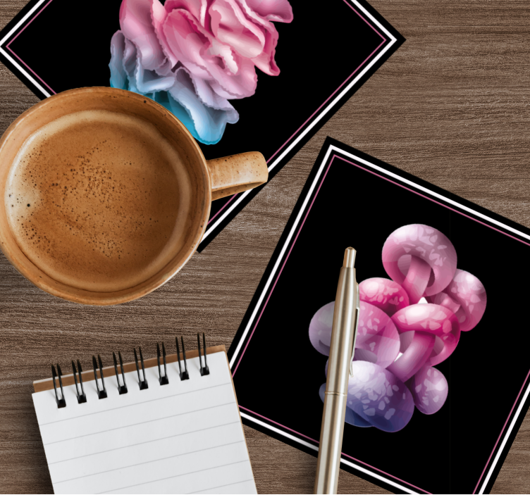 Bases para copos modernas com formas florais suaves - TenStickers