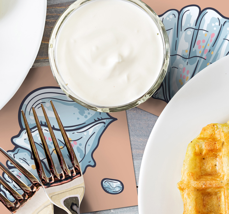 Bases para copos modernas com motivos inspirados em conchas - TenStickers