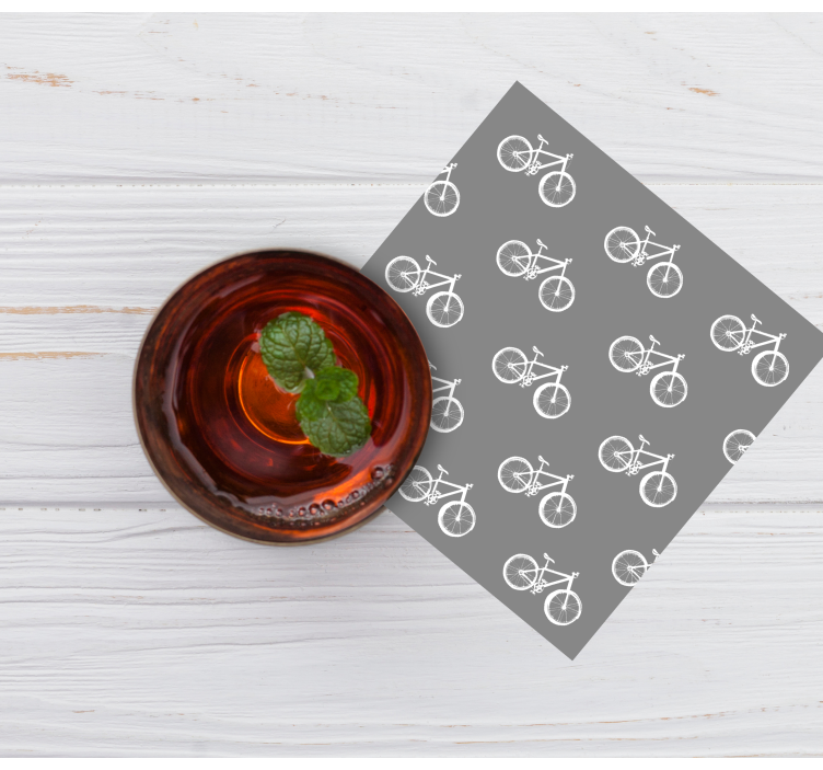 Bases para copos modernas com padrão de bicicletas - TenStickers