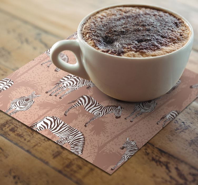 Bases para copos modernas com superfície texturizada zebra - TenStickers