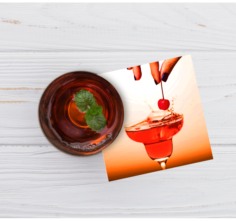 Bases para copos modernas delícia de coquetel cereja - TenStickers