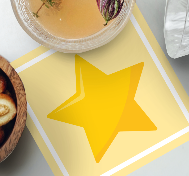 Bases para copos modernas em forma de estrela amarela - TenStickers