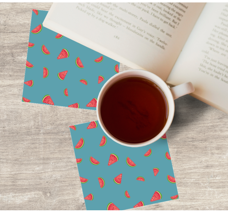 Bases para copos modernas estampa colorida de melancia - TenStickers