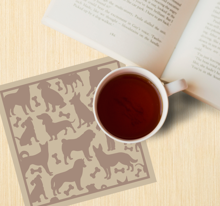 Bases para copos modernas formas caninas brincalhonas - TenStickers