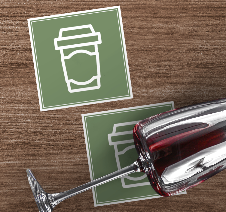 Bases para copos modernas ilustração de xícara de café - TenStickers