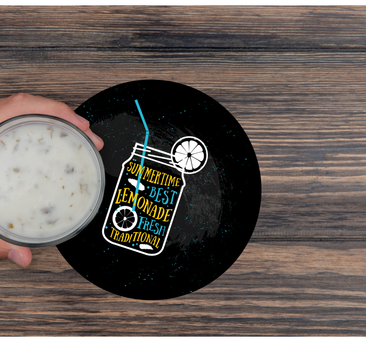 Bases para copos modernas jar de limão refrescante - TenStickers