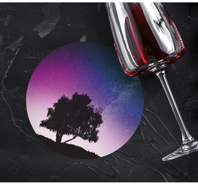 Bases para copos modernas noite estrelada com Árvore - TenStickers