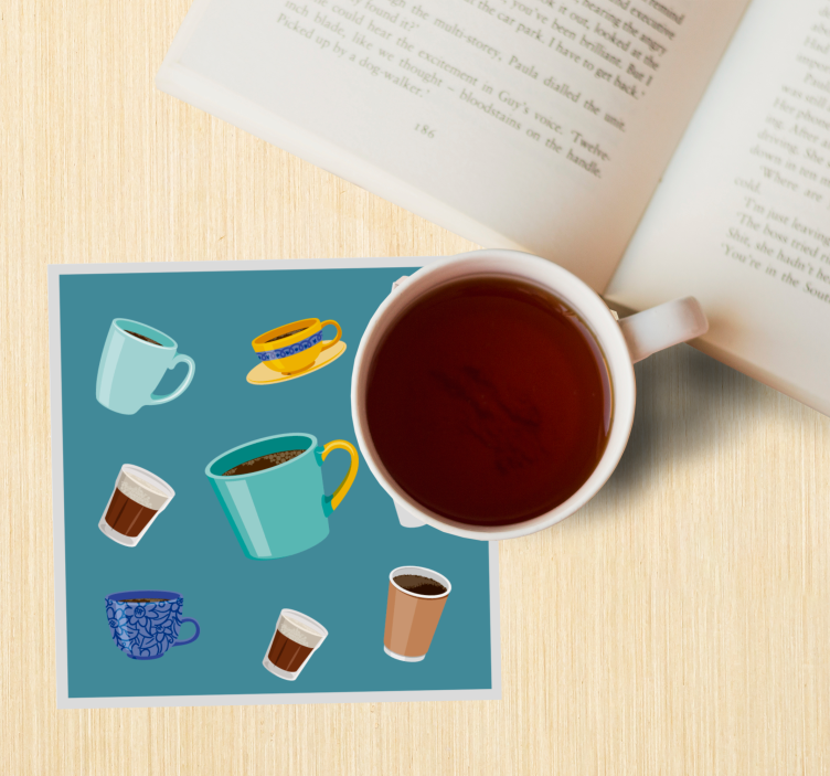 Bases para copos modernas variedade de canecas de café - TenStickers
