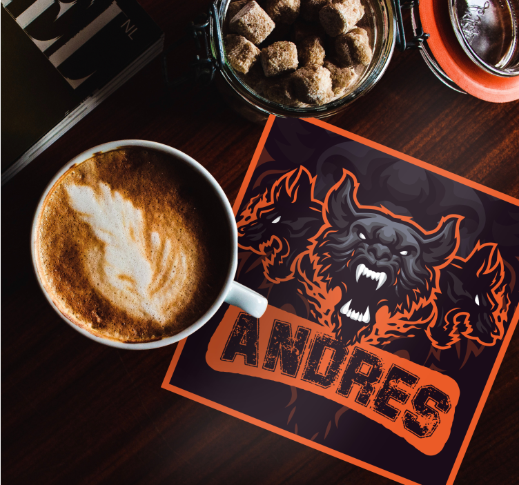 Bases para copos monstro de três cabeças - TenStickers