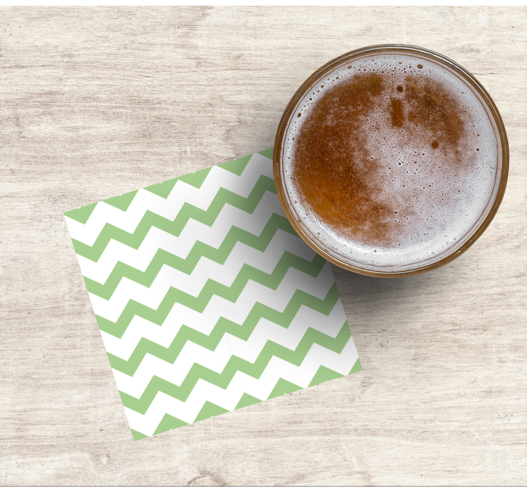 Bases para copos padrão chevron em verde - TenStickers