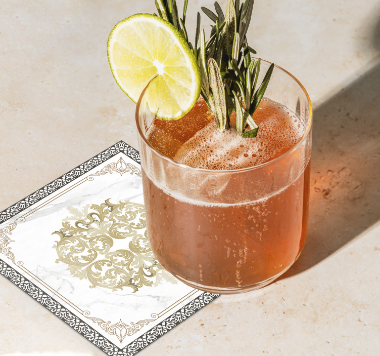 Bases para copos elegante barroco dourado - TenStickers