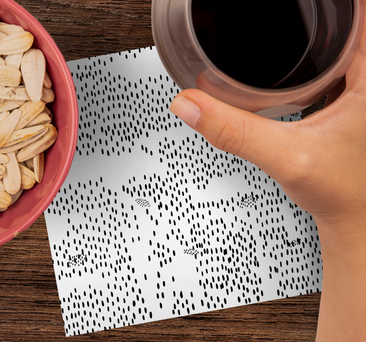 Bases para copos padrão preto abstrato - TenStickers