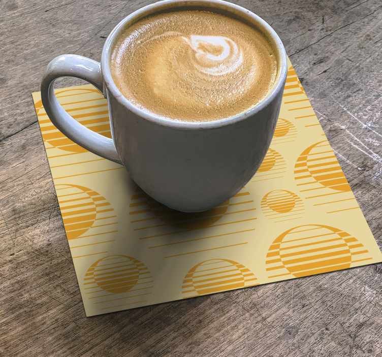 Bases para copos vintage padrão de sol retrô - TenStickers