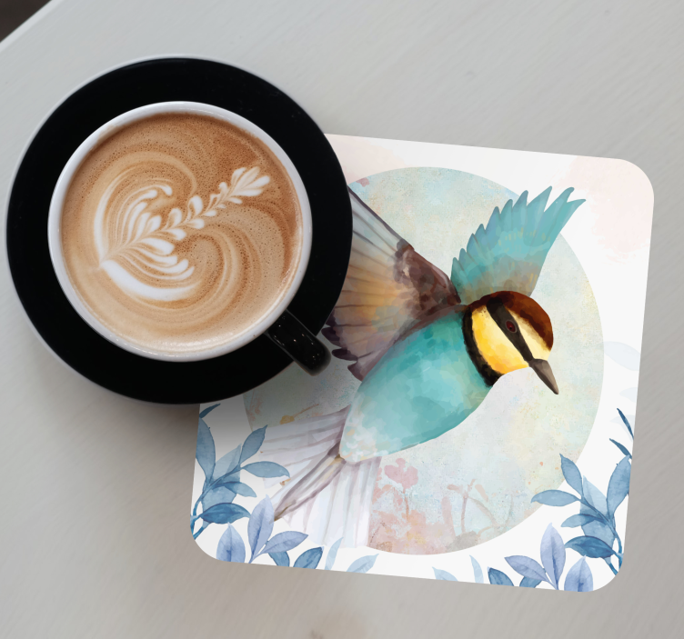 Bases para copos pássaro colorido voador - TenStickers