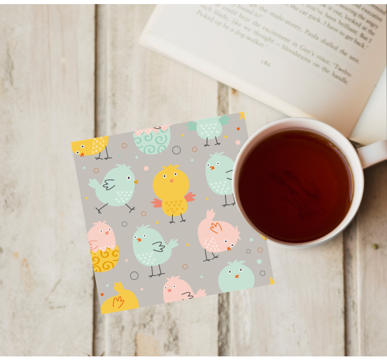 Bases para copos pássaros coloridos e divertidos - TenStickers