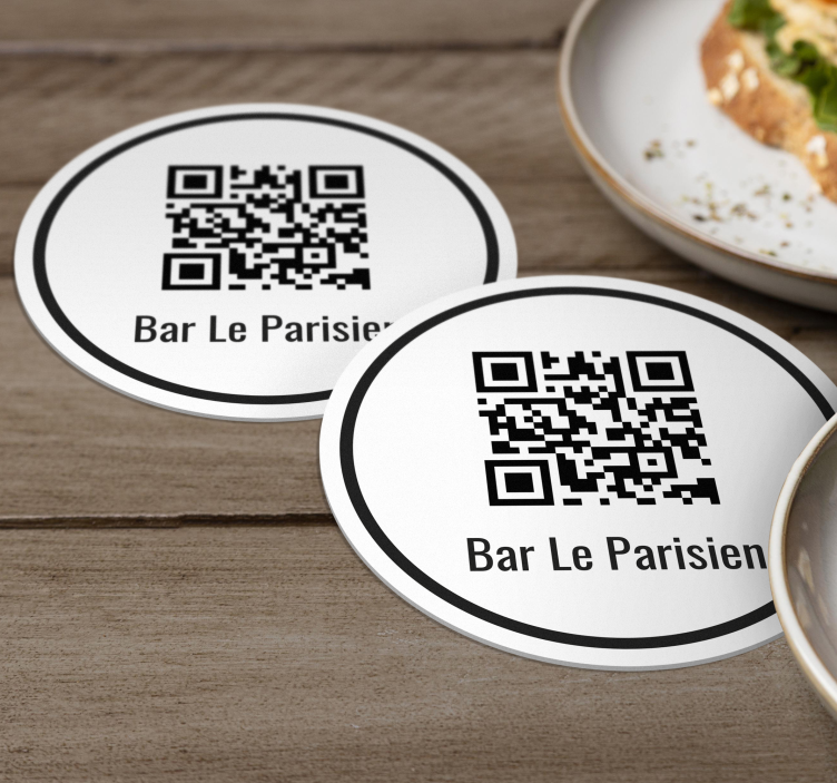 Bases para copos personalizáveis código QR - TenStickers