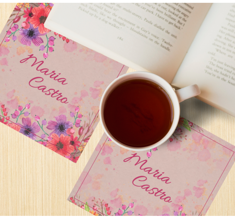 Bases para copos personalizáveis em estilo floral - TenStickers