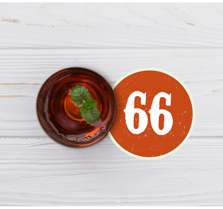 Bases para copos personalizáveis etiqueta numérica circular - TenStickers