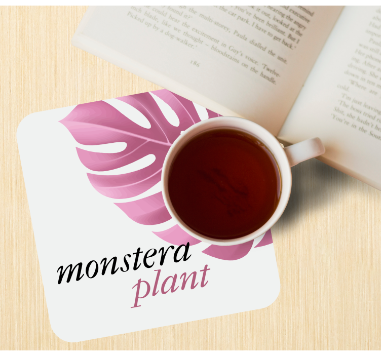 Bases para copos personalizáveis folha de monstera - TenStickers