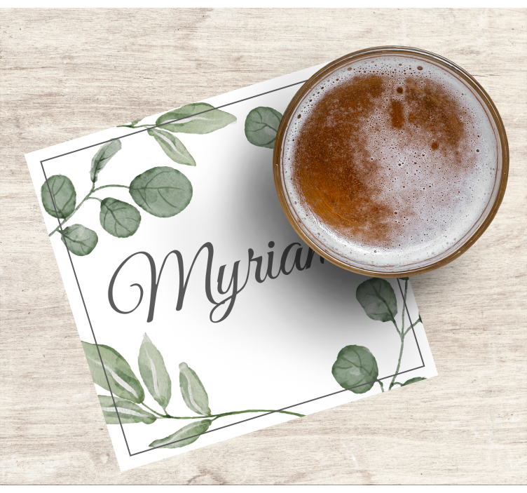 Bases para copos personalizáveis padrão de folhas elegantes - TenStickers