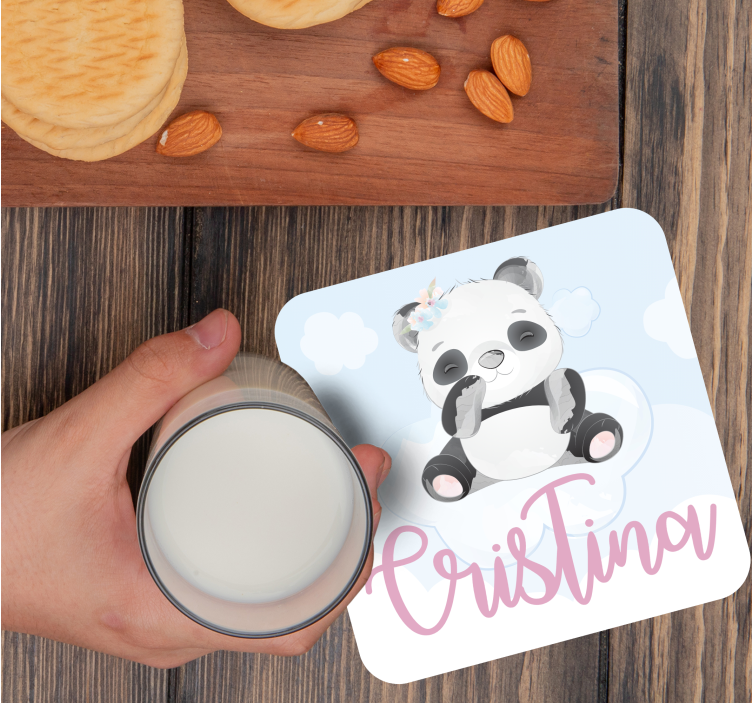 Bases para copos personalizáveis panda divertido - TenStickers