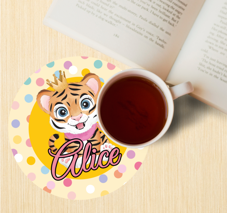 Bases para copos personalizáveis tigre coroado - TenStickers