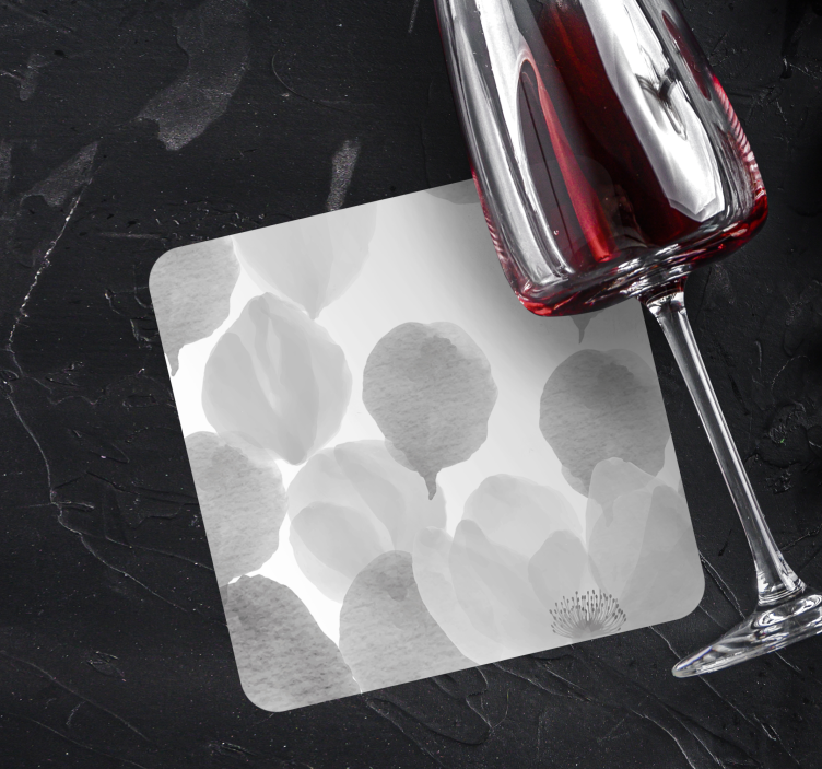 Bases para copos pétalas cinza suave - TenStickers