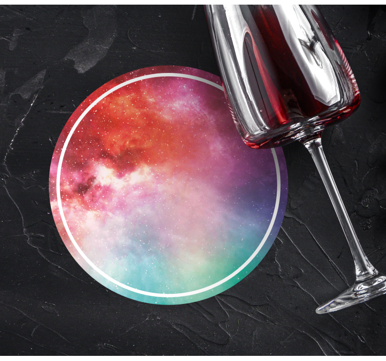 Bases para copos redemoinho colorido galáctico - TenStickers
