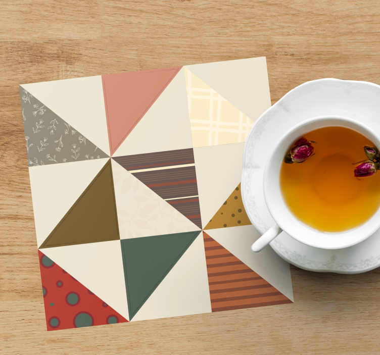 Bases para copos segmentos de cor geométricos - TenStickers