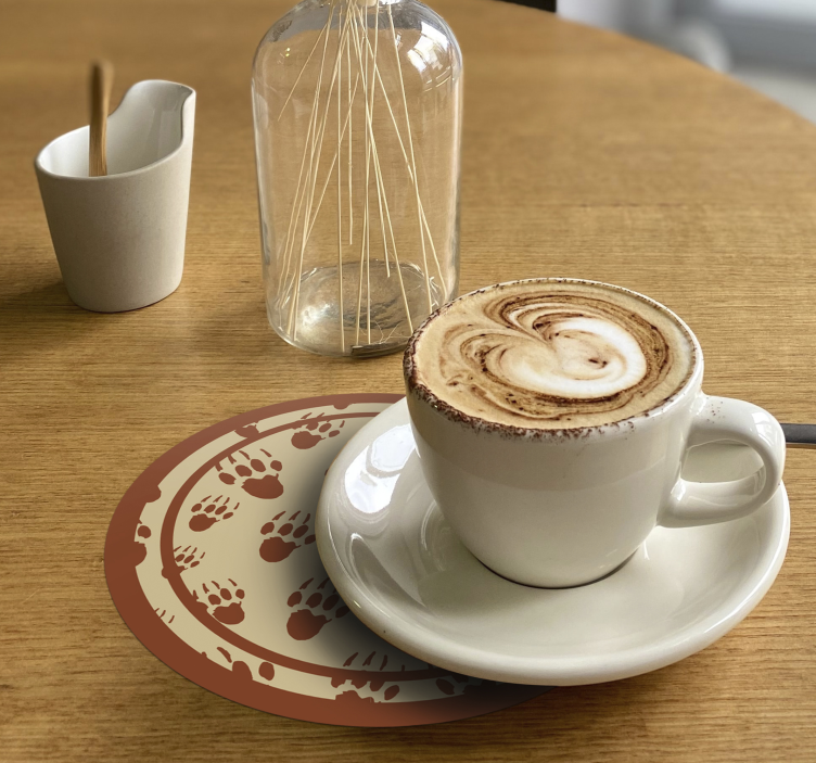 Bases para copos vintage com círculo de patas marrons - TenStickers