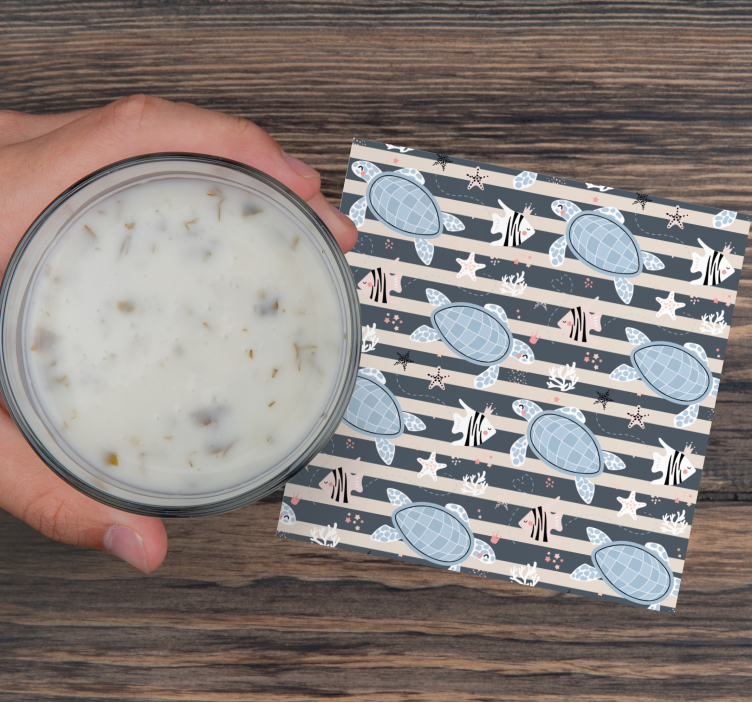 Bases para copos vintage com design de tartaruga - TenStickers