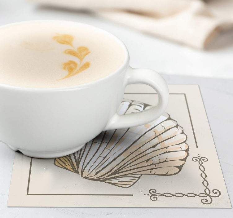 Bases para copos vintage com motivo de concha elegante - TenStickers