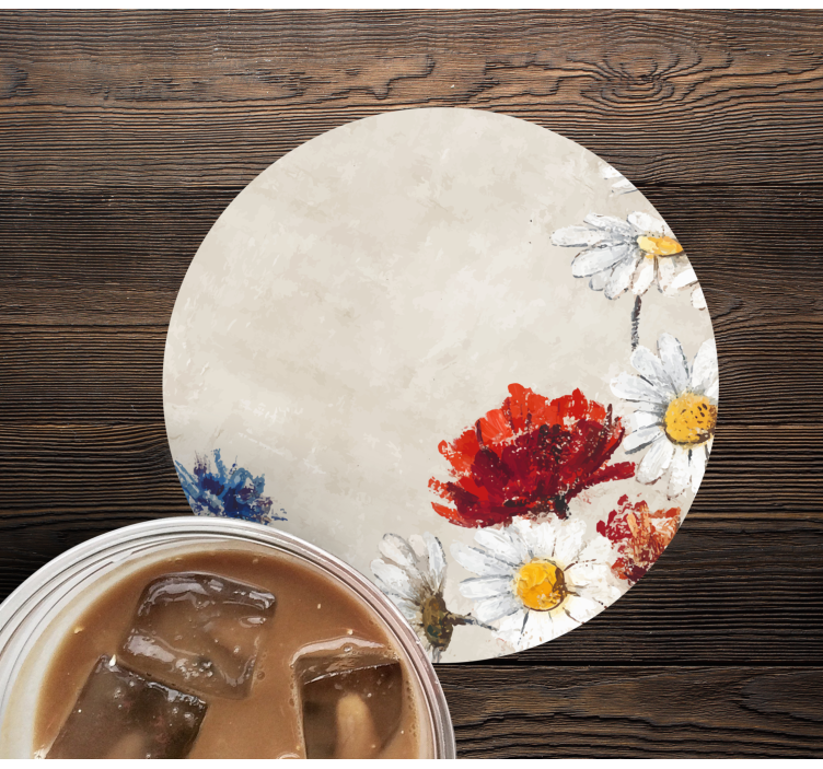 Bases para copos vintage composição floral vibrante - TenStickers