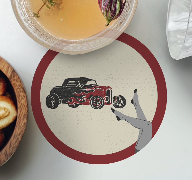 Bases para copos vintage fogo na estrada - TenStickers