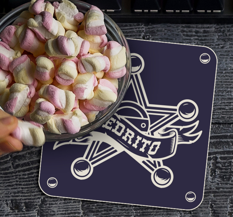 Bases para copos vintage insígnia de xerife - TenStickers