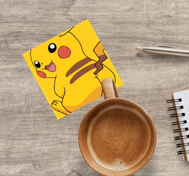 Bases para copos vintage personagem amarelo animado - TenStickers