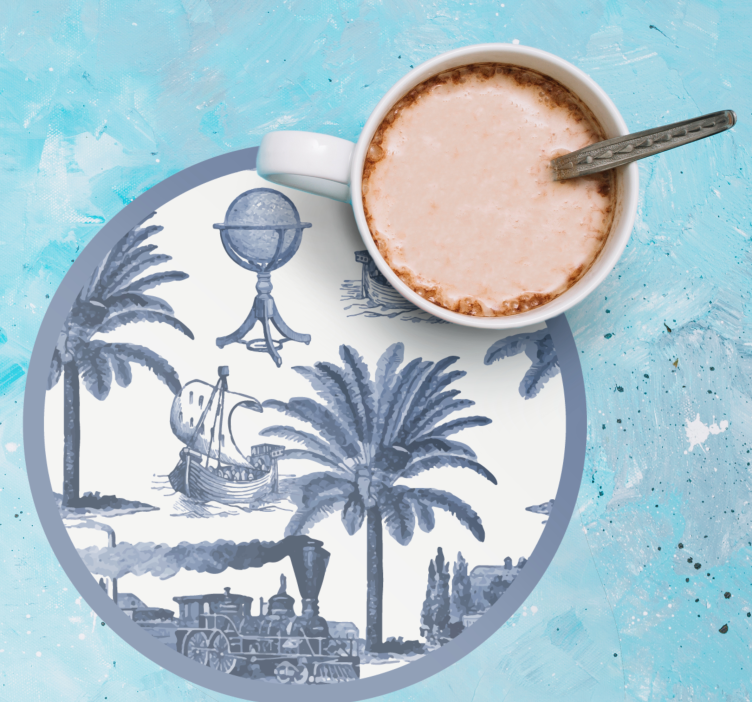 Bases para copos vintage tema clássico de exploração - TenStickers