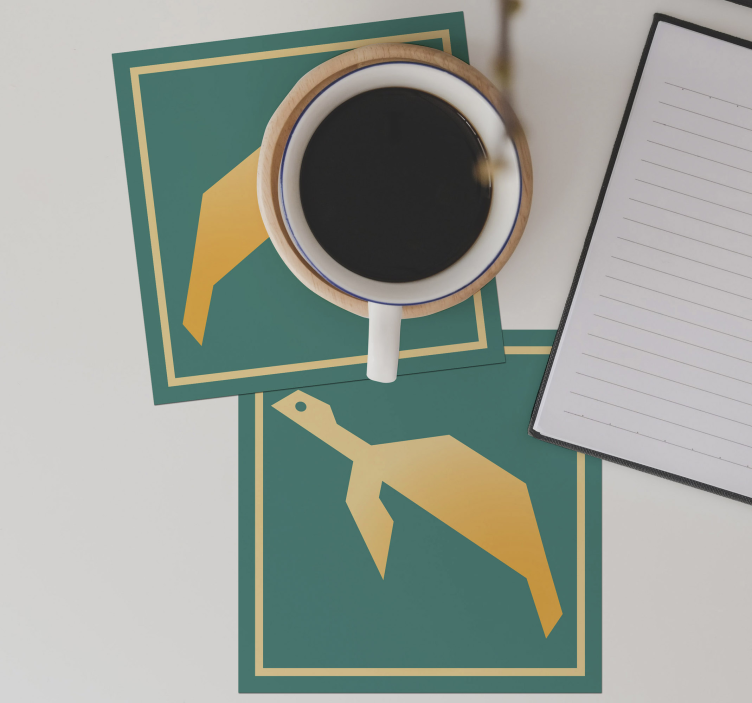 Conjunto de base para copos tartaruga geométrica - TenStickers