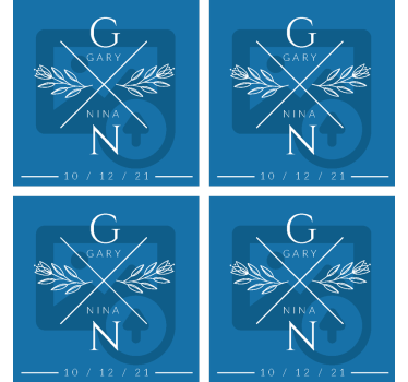 Base para copos de casamento foto personalizada - TenStickers