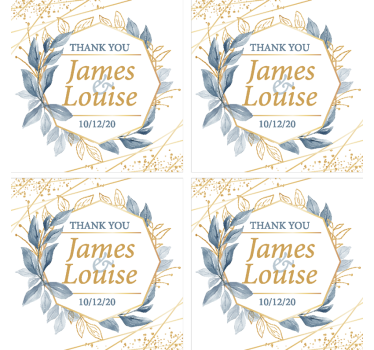 Base para copos de casamento personalizada Inspiração floral - TenStickers
