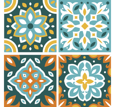 Base para copos colorida azulejos de verão - TenStickers